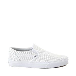 Vans Slip On Perforated Leather Skate Shoe - White (Size: 5.5)